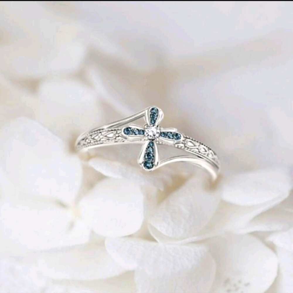 Nib Cross Engraved Ring Size 7 - Picture 4 of 7